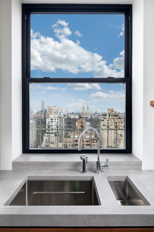 kitchen featuring a view of city