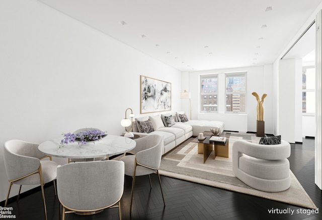 living room with plenty of natural light