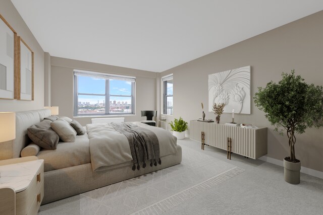 1020 Grand Concourse Unit 20C, New York City, NY 10452 - bedroom featuring light carpet and baseboards