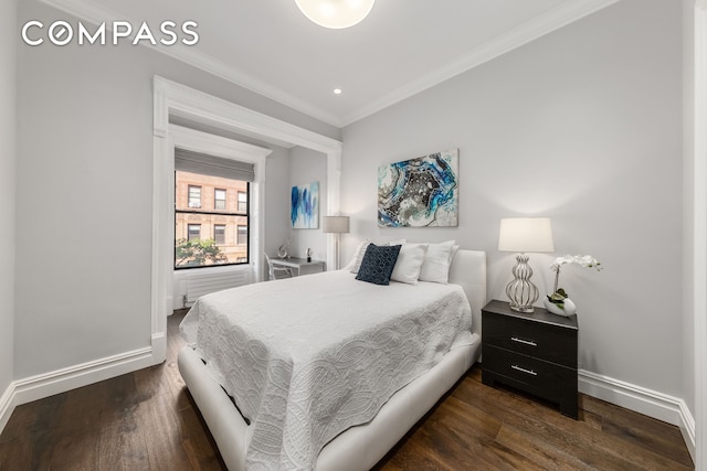 110 W 81st St, New York City, NY 10024 - bedroom with ornamental molding, baseboards, and wood finished floors