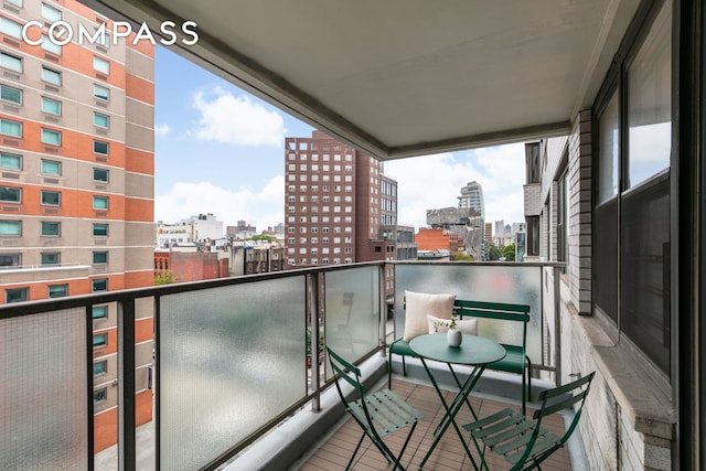 balcony with a view of city