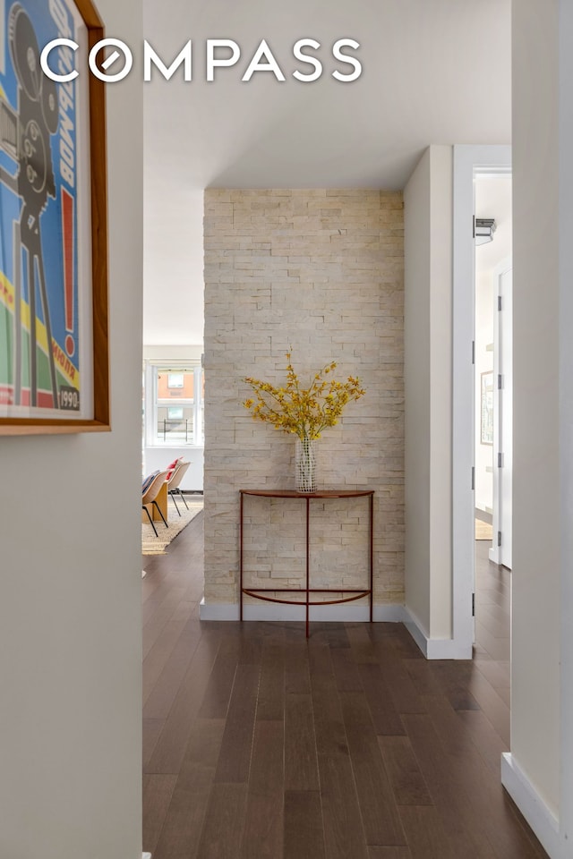 115 E 9th St Unit 8E, New York City, NY 10003 - hall with dark wood-style floors