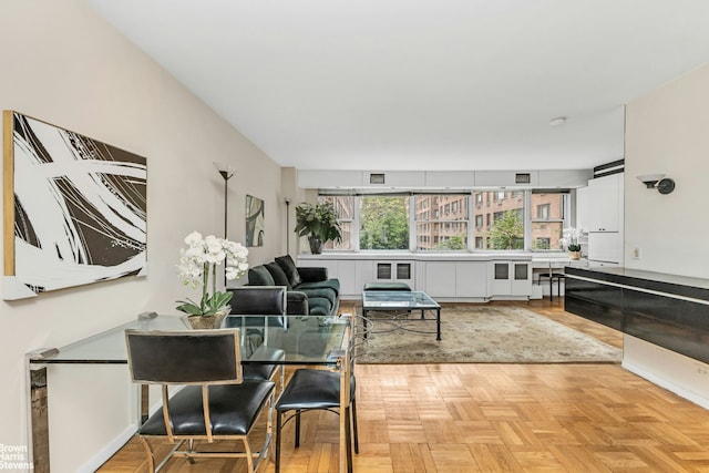 living room featuring visible vents