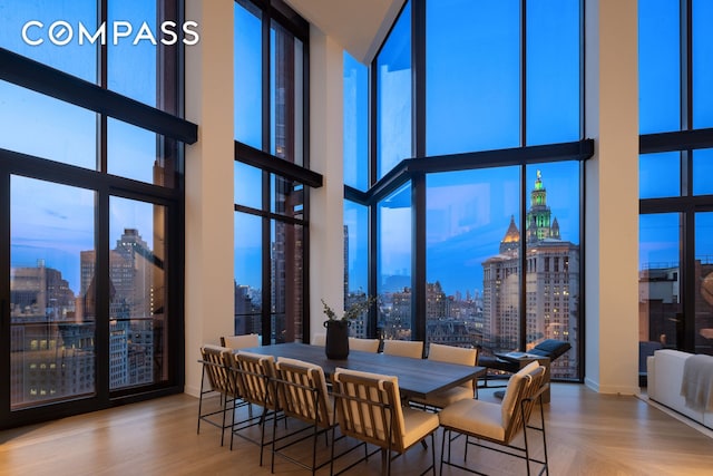 sunroom with a view of city