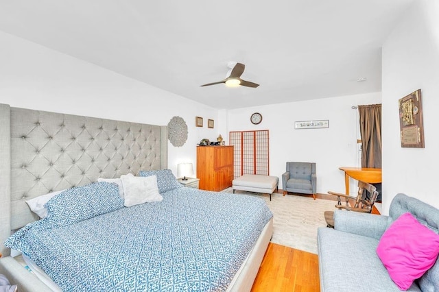 9201 Shore Rd Unit C702/703, New York City, NY 11209 - bedroom with wood finished floors and a ceiling fan