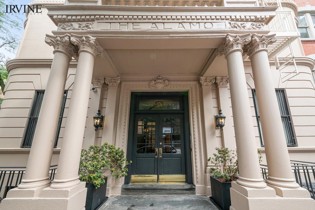 entrance to property featuring french doors