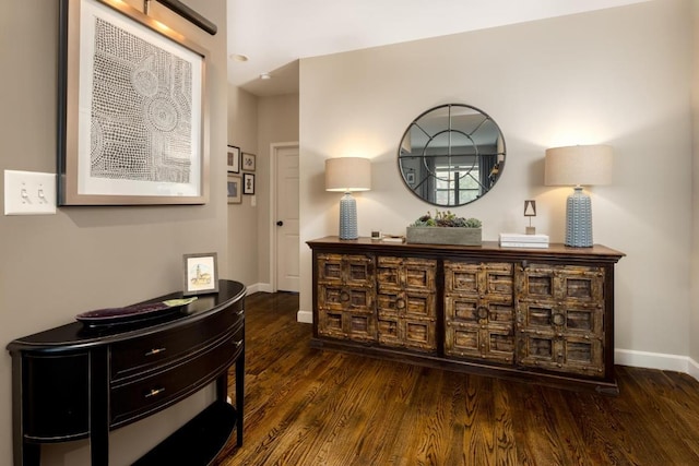 interior space featuring dark hardwood / wood-style flooring