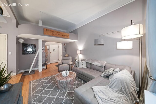 living room featuring hardwood / wood-style flooring