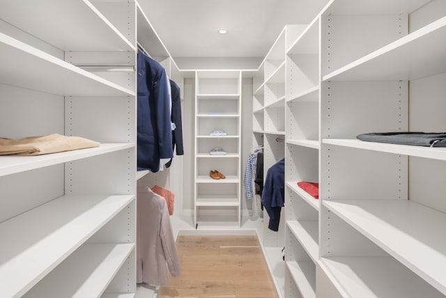 walk in closet featuring light wood-type flooring