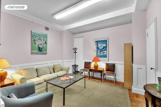 living room featuring light hardwood / wood-style floors