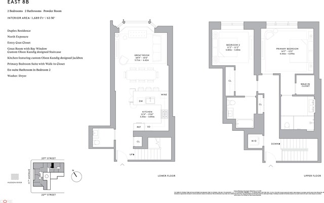 555 W 22nd St Unit 8Be, New York City, NY 10011 - view of room layout