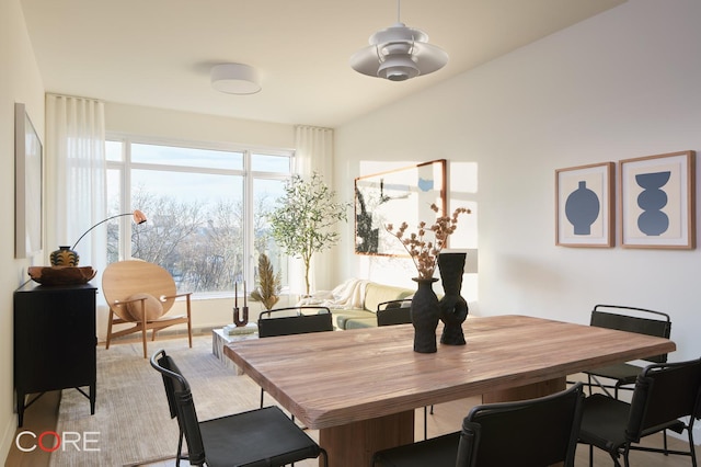 555 W 22nd St Unit 8Be, New York City, NY 10011 - dining room featuring lofted ceiling
