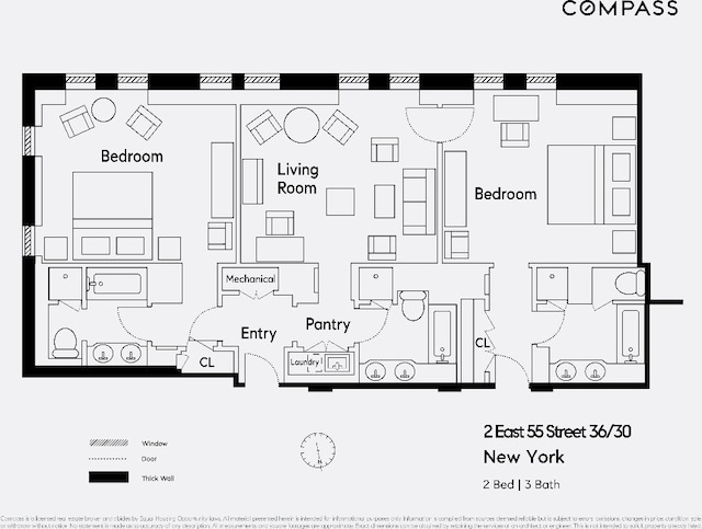 2 E 55th St Unit 1036W34, New York City NY, 10022, 2 bedrooms, 3 baths condo for sale