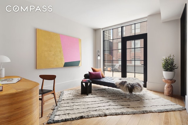 51 Jay St Phe, Phe, New York City, NY 11201 - bedroom with wood finished floors and floor to ceiling windows