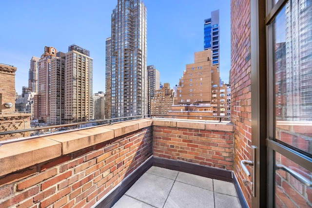 balcony featuring a view of skyline