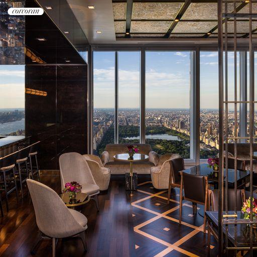 dining room with dark wood-type flooring and floor to ceiling windows