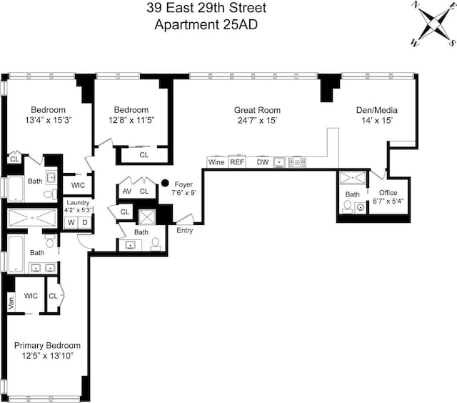 39 E 29th St Unit 25A, New York City, NY 10016 - view of room layout