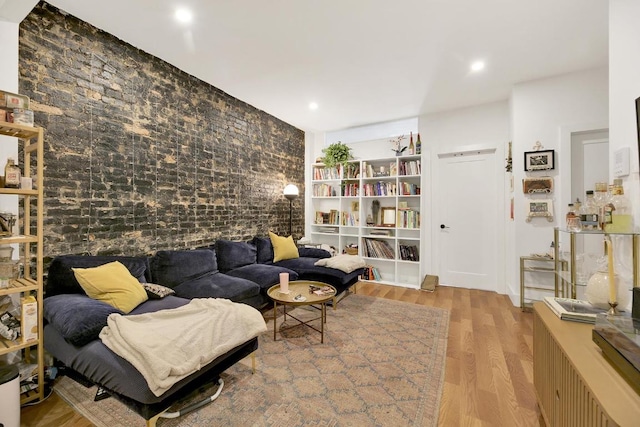 living room with hardwood / wood-style floors