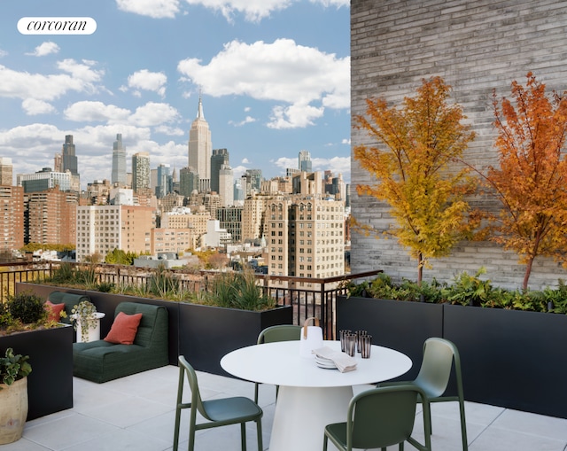 view of patio featuring a view of city