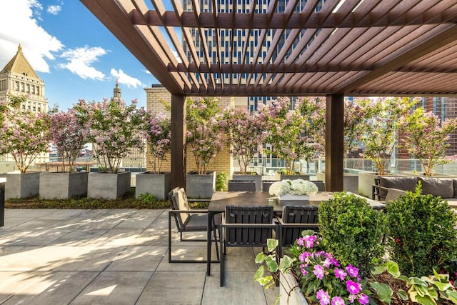 view of patio / terrace with a pergola