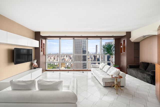 living room with plenty of natural light