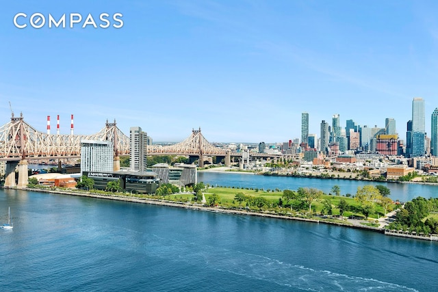 435 E 52nd St Unit 16C2, New York City, NY 10022 - water view featuring city skyline