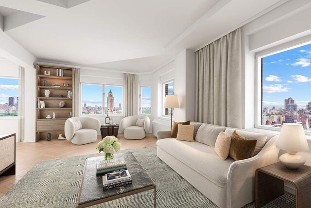 carpeted dining area with a wealth of natural light