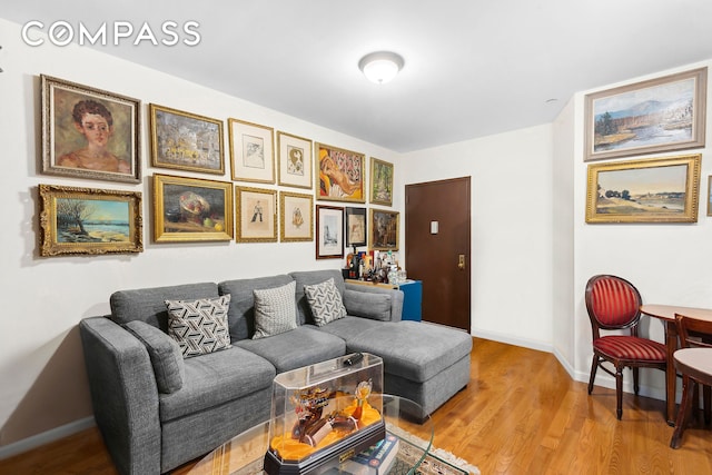 397 5th Ave, New York City, NY 11215 - living area featuring light wood-style flooring and baseboards