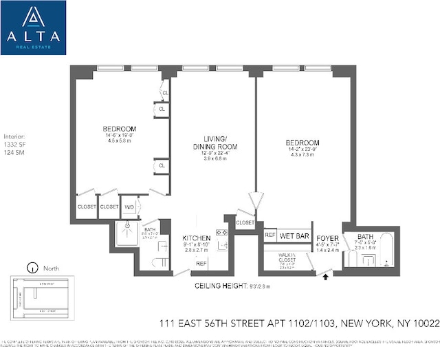 111 E 56th St Unit 1103, New York City NY, 10022, 2 bedrooms, 2 baths condo for sale