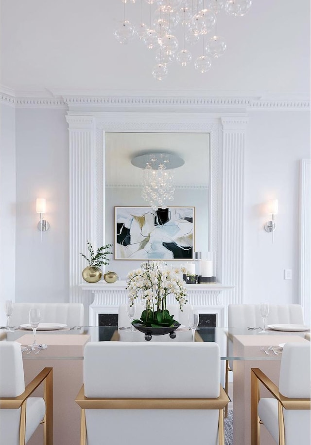 interior space featuring a fireplace and vanity