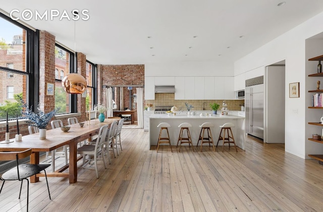 dining area featuring light hardwood / wood-style flooring