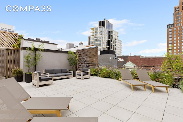 view of patio with an outdoor living space