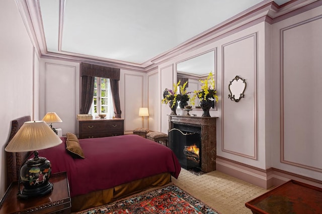 bedroom featuring ornamental molding