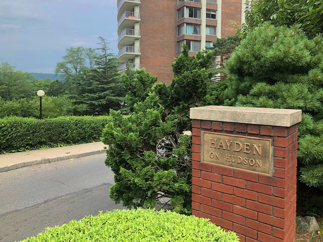 view of community sign