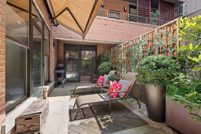 view of patio with stairs