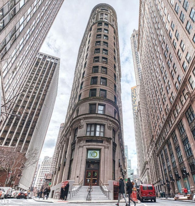 view of building exterior featuring a view of city