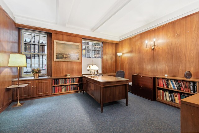 45 E 62nd St Unit 1B, New York City, NY 10065 - carpeted office featuring healthy amount of natural light and wooden walls