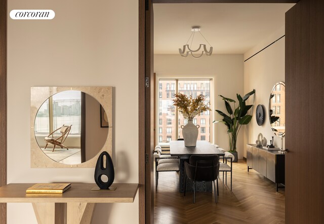 dining area featuring visible vents