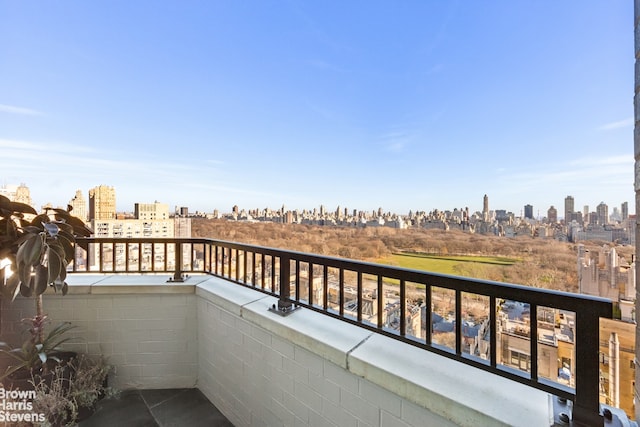 balcony with a city view