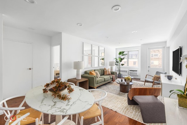 living room featuring hardwood / wood-style flooring