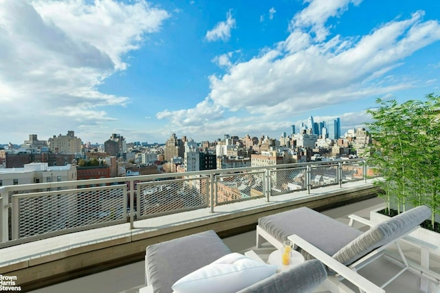 balcony with a view of city