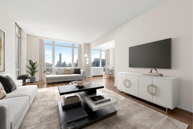 living room featuring wood finished floors