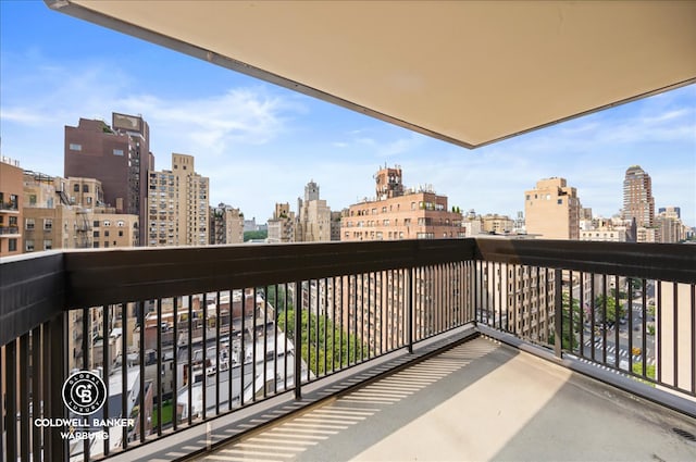 balcony with a view of city