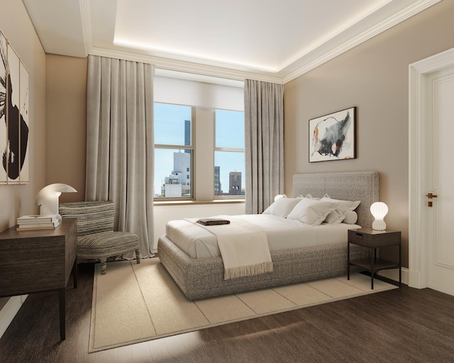 bedroom featuring ornamental molding