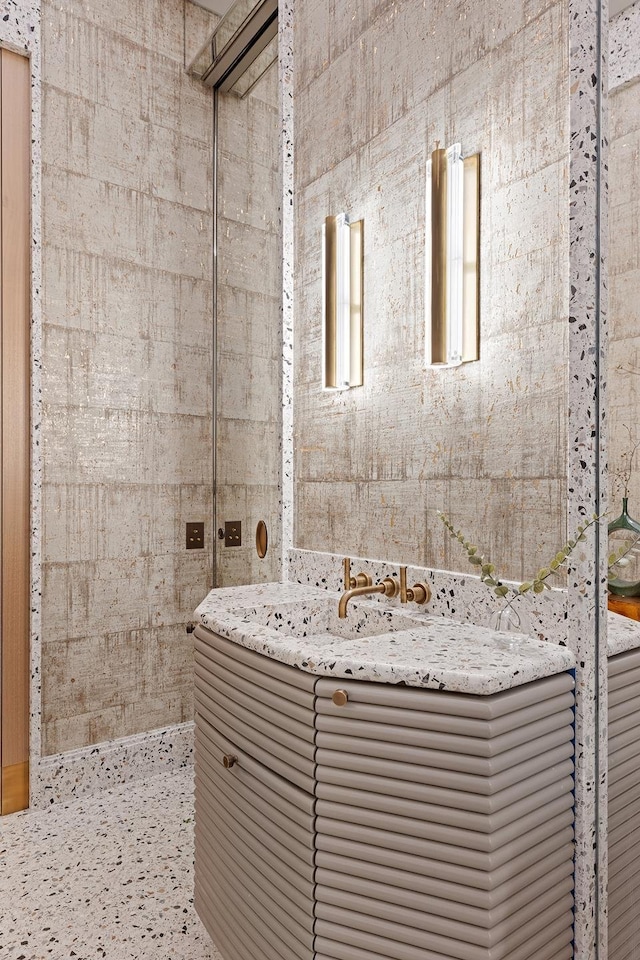 bathroom with a walk in shower