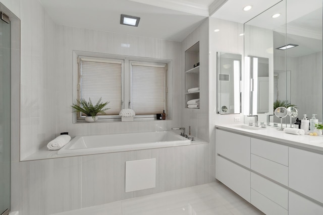515 Park Ave Unit 19Fl, New York City, NY 10022 - full bath with a garden tub and vanity