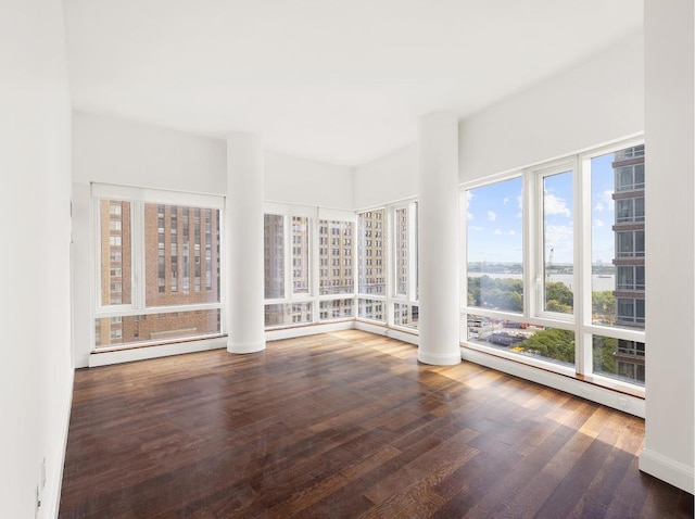 interior space with a baseboard radiator