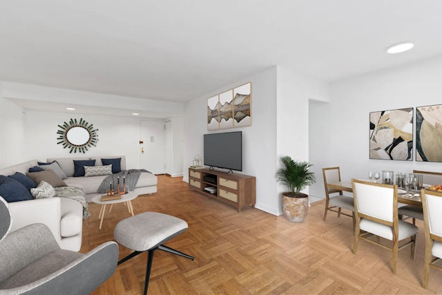 233 E 70th St Unit 10T, New York City, NY 10021 - living area featuring recessed lighting and baseboards
