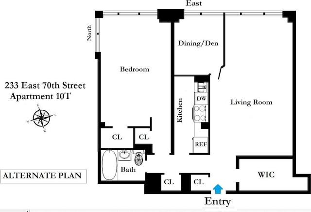 233 E 70th St Unit 10T, New York City, NY 10021 - view of room layout