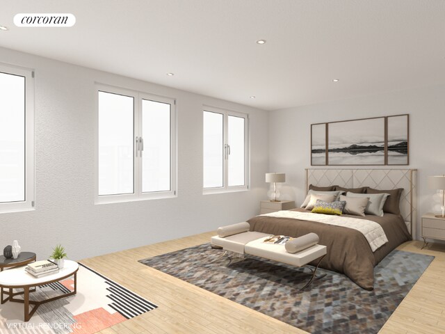 bedroom featuring hardwood / wood-style floors